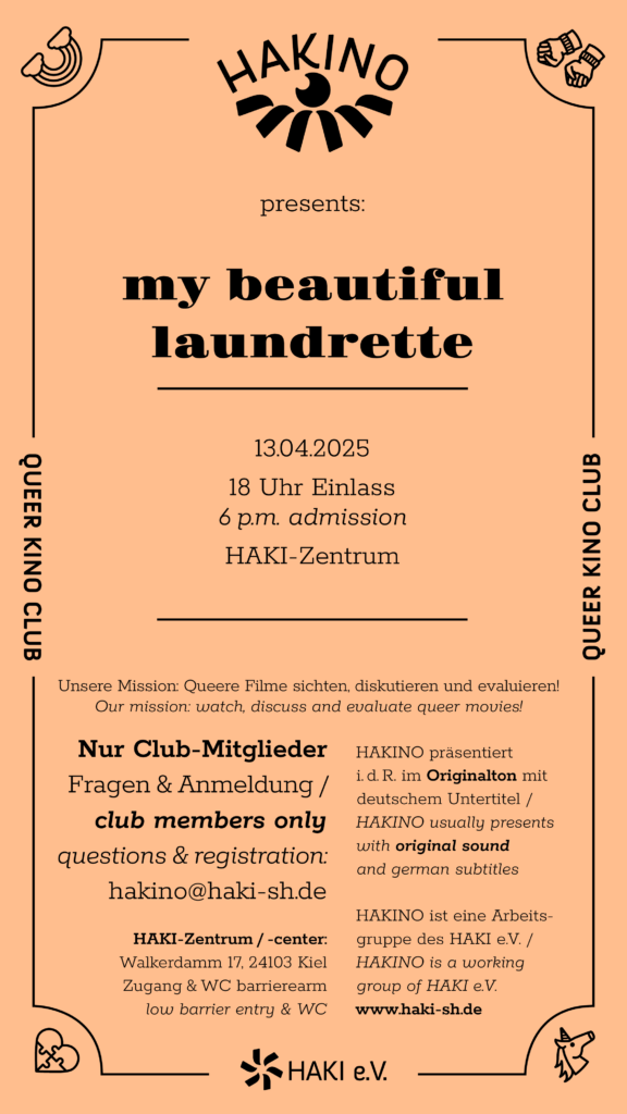 HAKINO presents my beautiful laundrette - Flyer