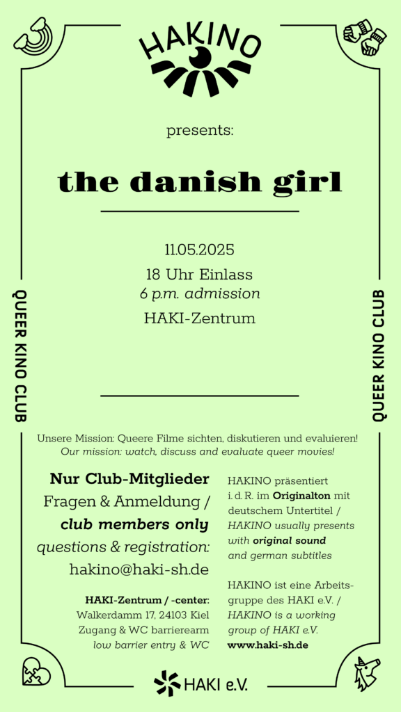 HAKINO presents the danish girl - Flyer