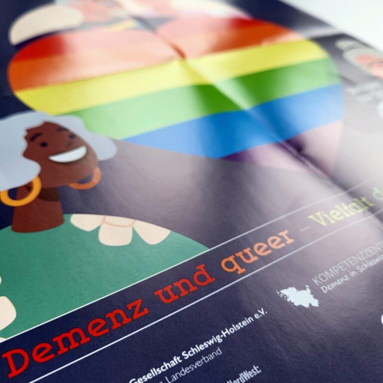 Foto eines Flyers mit dem Titel Demenz und queer