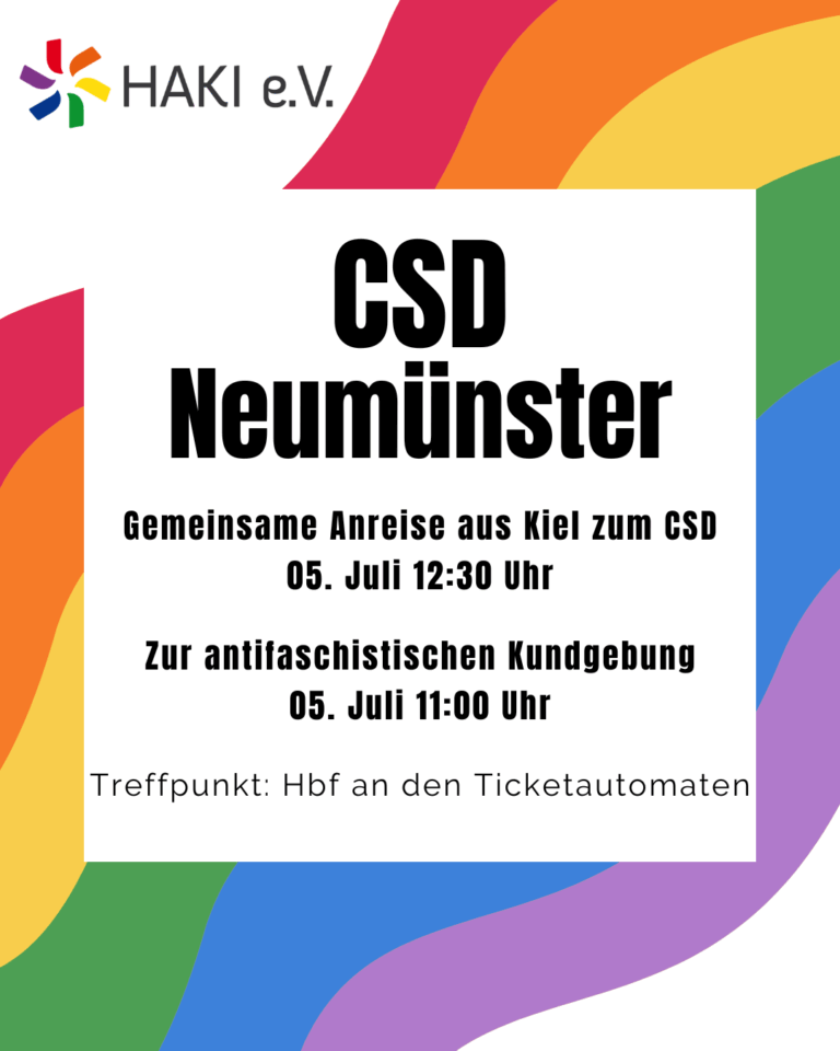 Informationen als SharePic aus dem Beitrag zur gemeinsamen Anreise zum CSD Neumünster