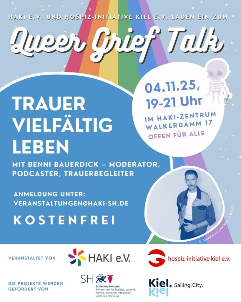 Flyer zum Queer Grief Talk. Alle Infos im Beitragstext.